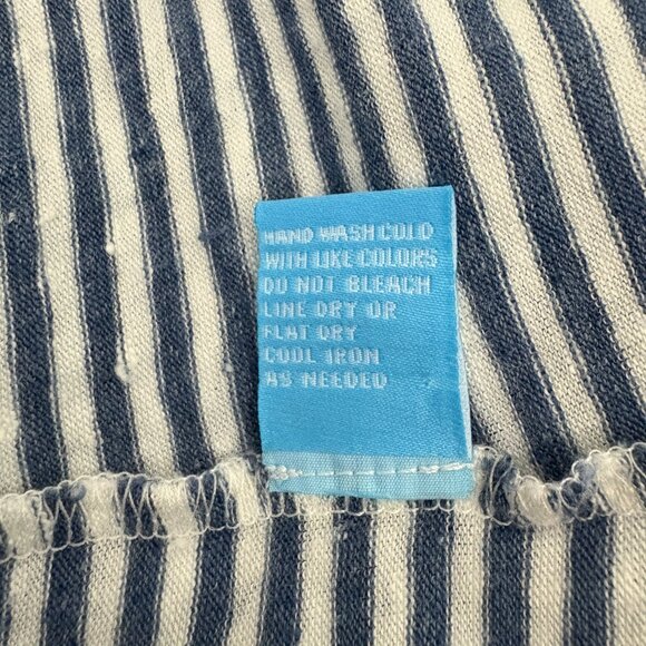 J. McLaughlin Brynn Striped Linen Shirt Size S White Denim Button Up 3/4 Sleeve - Picture 8 of 8